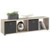 FMD Standing Shelf Oak tree, Concrete grey Melamine-covered particle board