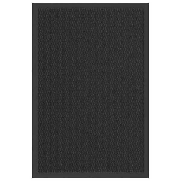 vidaXL Doormat Black PP (Polypropylene) and PVC 16x24 in Durable