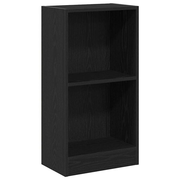 vidaXL Bookcase Black Oak Engineered Wood Medium Bookcase Rectangular