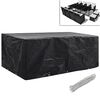 vidaXL Garden Furniture Cover Set of 2 Black Polyethylene Large