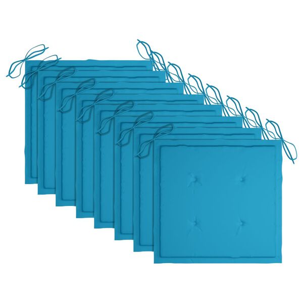 vidaXL Patio Dining Chairs 8 pcs with Cushions Solid Acacia Wood