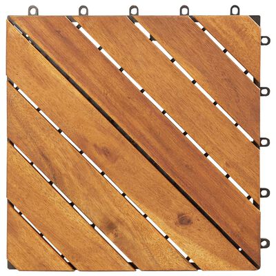 vidaXL Decking Tiles 10 pcs 11.8"x11.8" Solid Acacia Wood