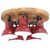 vidaXL Ceiling Lamp Distressed Red Iron and Solid Mango Wood Medium
