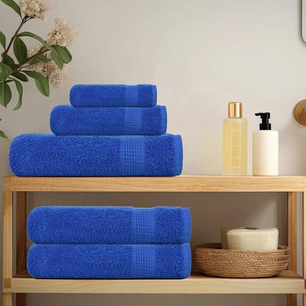 vidaXL Towel Set Blue 100% Ring-Spun Cotton