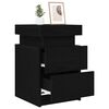 vidaXL Bedside Cabinet 2 pcs Black Oak 13.78 x 15.35 x 21.65 in