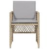 vidaXL Garden Chair Mix Beige, Light Grey PE Rattan, Powder-Coated Steel