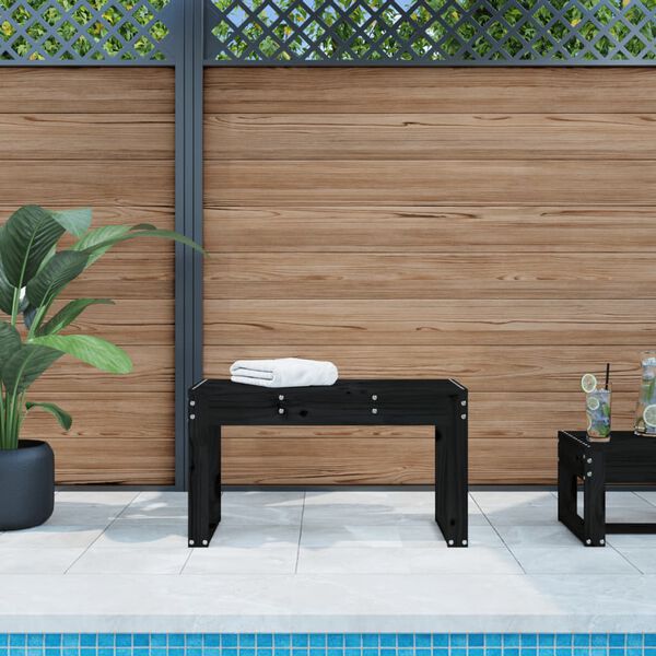vidaXL Garden Bench Black Solid Pine Wood Standard Durable