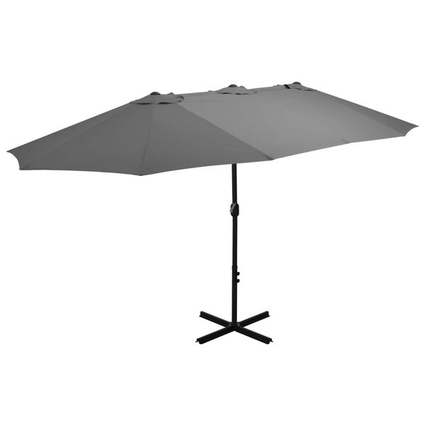vidaXL Garden Parasol Anthracite Polyester, Aluminum Extra Large