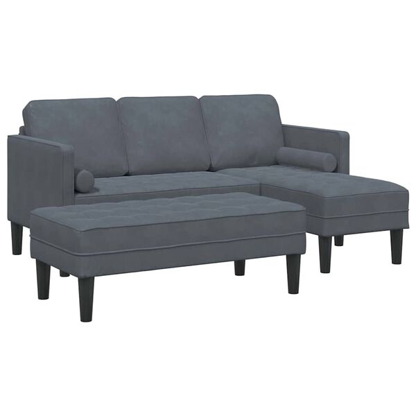 vidaXL Sofa Set 2 pcs Dark gray 173 x 131 x 67 cm Velvet