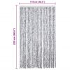 vidaXL Insect Curtain White and Grey 46.5x86.6" Chenille