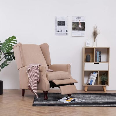 vidaXL Recliner Cream Fabric