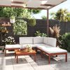 vidaXL Garden Lounge Set Cream and Wood Brown Solid Acacia Wood