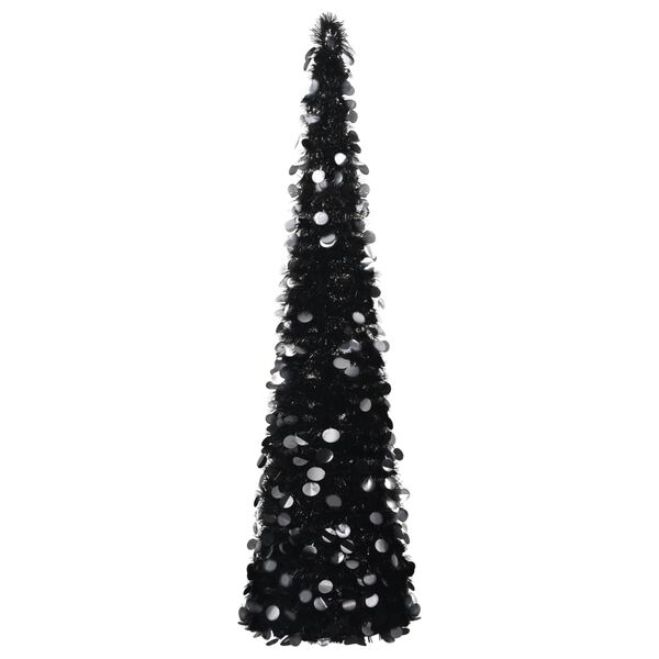 vidaXL Pop-up Christmas Tree Black PET 5.9 ft Collapsible