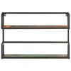 vidaXL Wall Shelf Multicolour wood, black frame
