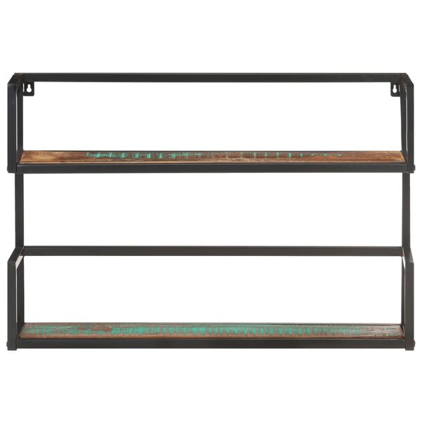 vidaXL Wall Shelf Multicolour wood, black frame