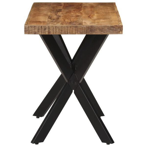 vidaXL Dining Table Natural Wood Brown Solid Mango Wood and Iron