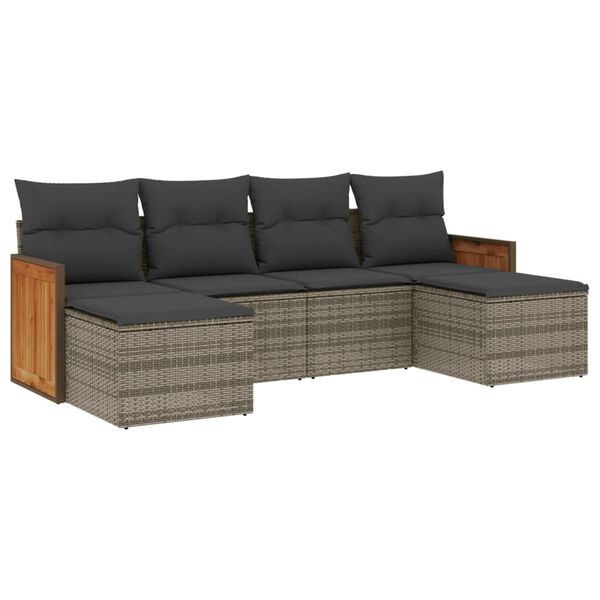vidaXL Garden Sofa Set Grey