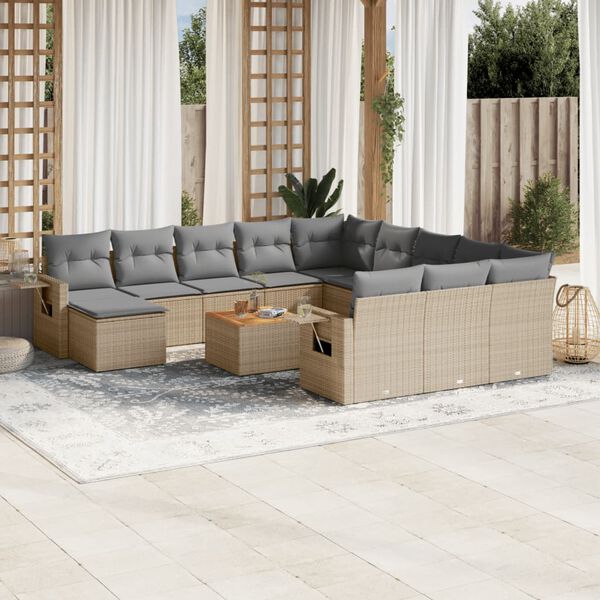 vidaXL Garden Sofa Set Mix Beige