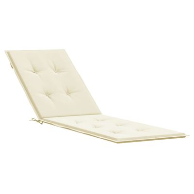 vidaXL Deck Chair Cushion Cream (29.5"+41.3")x19.7"x1.2"