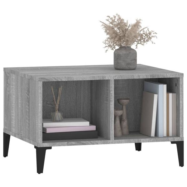 vidaXL Coffee Table Gray Sonoma Engineered wood, metal 23.6x19.7x14.4 in