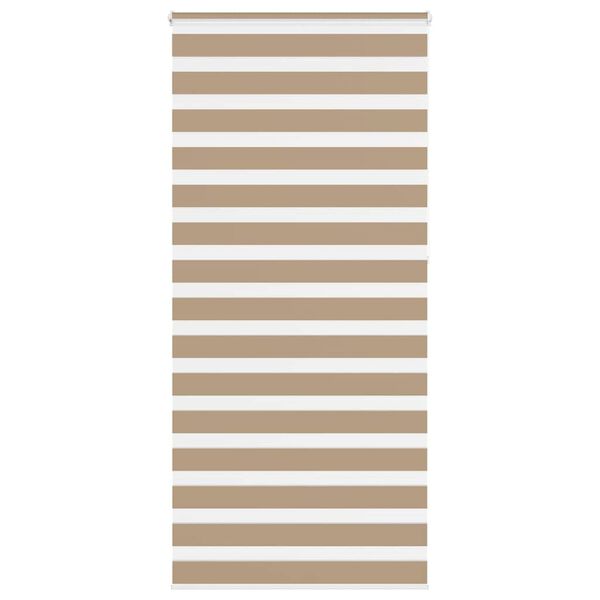 vidaXL Zebra Blind Sand Brown Polyester 39.4 x 90.6 in