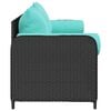 vidaXL Patio Sofa with Cushions 3-Seater Black Poly Rattan