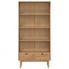 vidaXL Bookcase Brown Solid pine wood and engineered wood Standard