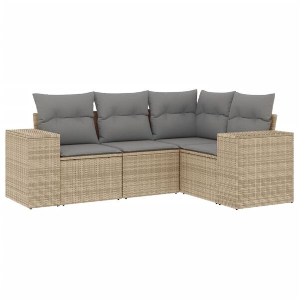 vidaXL Garden Sofa Set Beige, Light Grey