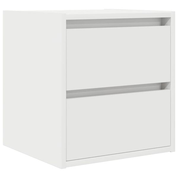 vidaXL Wall-mounted Bedside Cabinet White Engineered wood Small