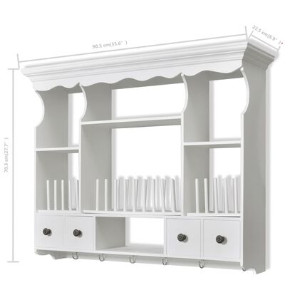 vidaXL Wooden Kitchen Wall Cabinet White