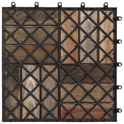 vidaXL Decking Tiles 20 pcs Gray Wash 11.8"x11.8" Solid Acacia Wood