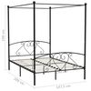 vidaXL Bed Frame Black Metal 55 x 79 in Bed Frame Rectangular