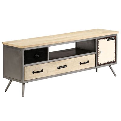 vidaXL TV Cabinet Solid Mango Wood and Steel 47.2"x11.8"x17.7"