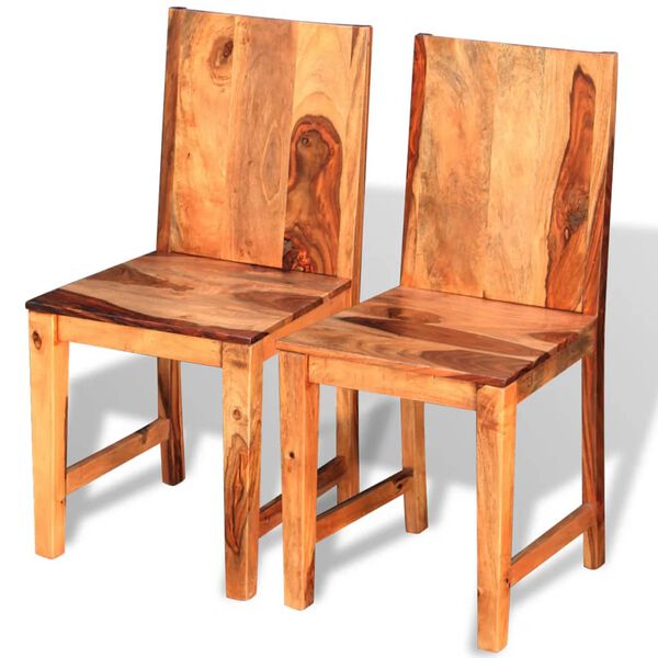 vidaXL Dining Chairs 2 pcs Solid Acacia Wood