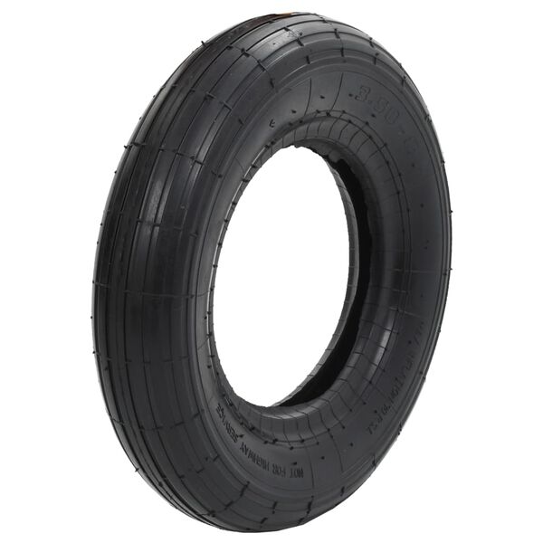 vidaXL Tire And Inner Tube Black Rubber 3.50-8 4PR