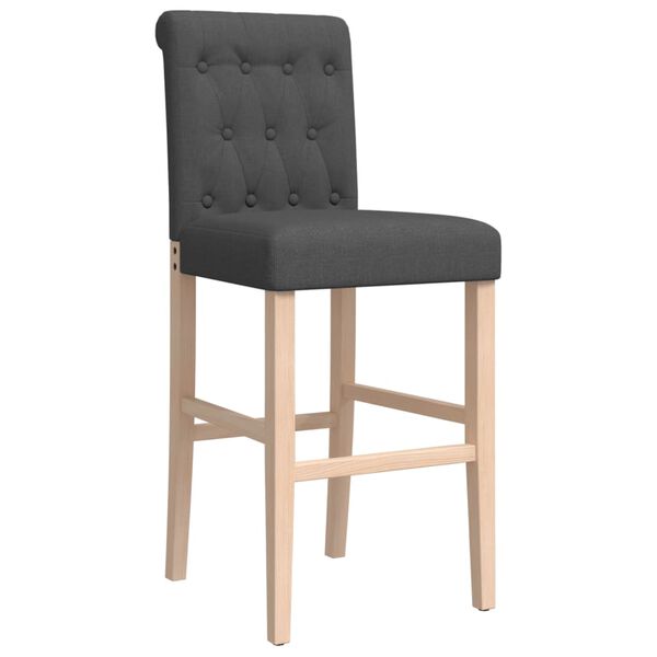 vidaXL Bar Chair Dark grey Solid rubber wood, fabric (100% polyester)