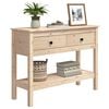 vidaXL Console Table Natural wood Solid Pine Wood 39.4x13.8 in