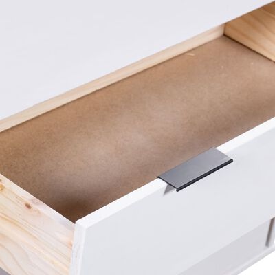 vidaXL Drawer Cabinet White 30.1"x15.6"x35.6" Solid Pine Wood