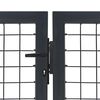 vidaXL Garden Gate with Posts Steel 137.8x39.4" Anthracite