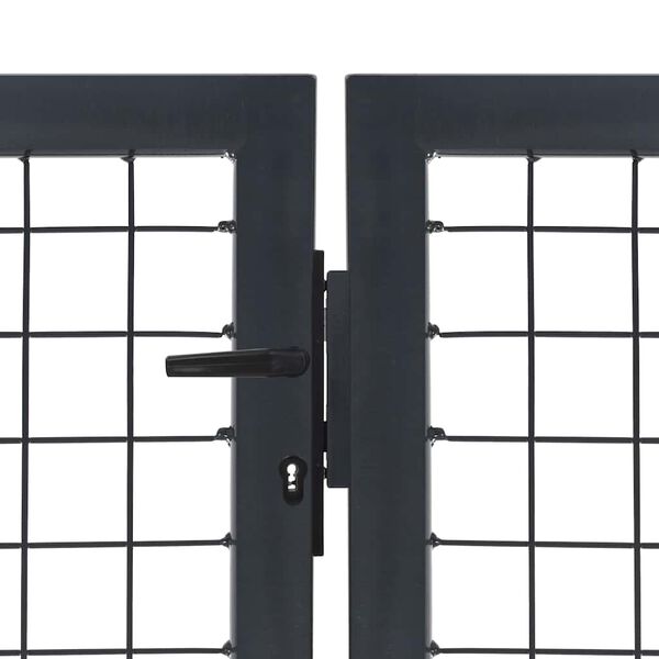 vidaXL Garden Gate with Posts Steel 137.8x39.4" Anthracite