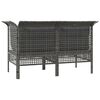 vidaXL Patio Corner Sofas with Cushions 2 pcs Grey Poly Rattan