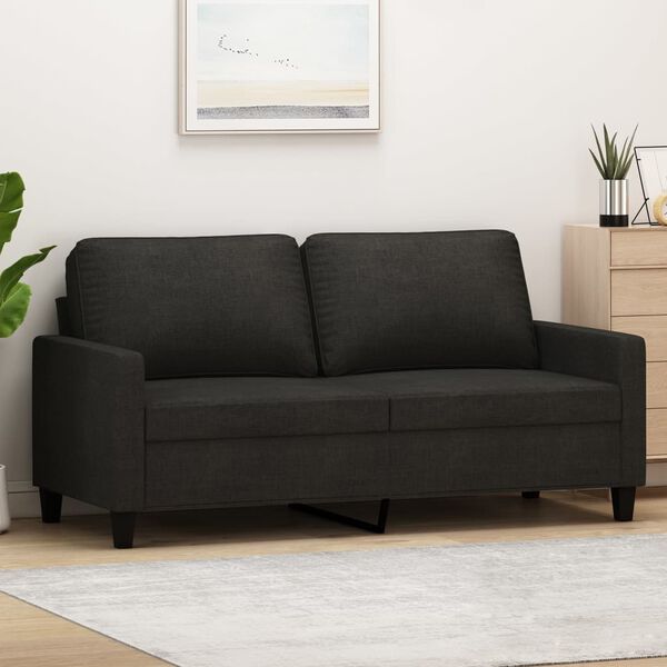vidaXL 2-seater Sofa Black Fabric (100% polyester), metal, textilene