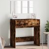 vidaXL Dressing Table Smoked Oak Engineered wood, glass 31.5 in wide