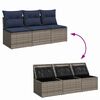 vidaXL Garden Sofa with Cushion 7 pcs Silver Poly rattan