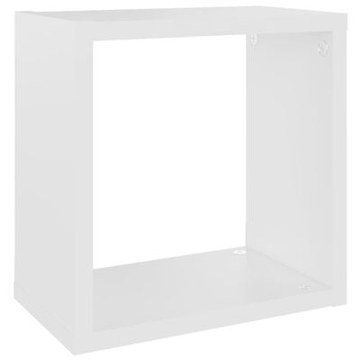 vidaXL Wall Cube Shelves 4 pcs White and Sonoma Oak 10.2"x5.9"x10.2"