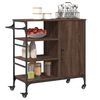 vidaXL Kitchen Trolley Brown Oak 34.4"x15.2"x33.3" Engineered Wood