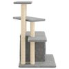 vidaXL Cat Tree Light gray Engineered wood, plush, sisal Medium Durable