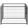 vidaXL Dog Kennel Black Steel 39.4 in x 39.4 in x 27.6 in