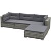 vidaXL Garden Furniture Set Gray PE Rattan Medium Modular