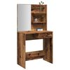 vidaXL Dressing Table Old Wood Engineered Wood, Glass